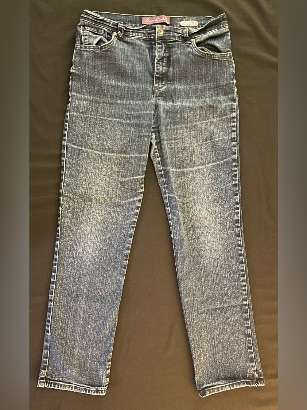 Gloria Vanderbilt Amanda Jeans Womens 10 Average Medium Wash High Rise Tapered